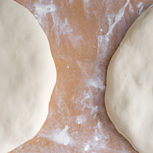 Freshly prepared pizza dough ready to be rolled out and assembled.