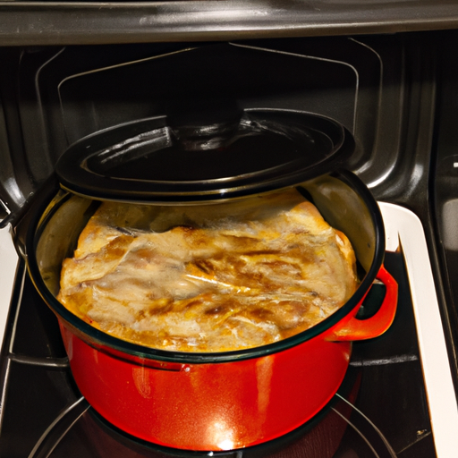 A Dutch oven, the perfect cooking vessel for making delicious lasagna.